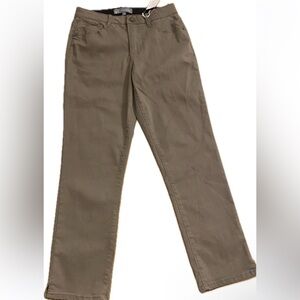 Wit & Wisdom Womens Army Khaki Green Elastic Ab Ankle New size 4